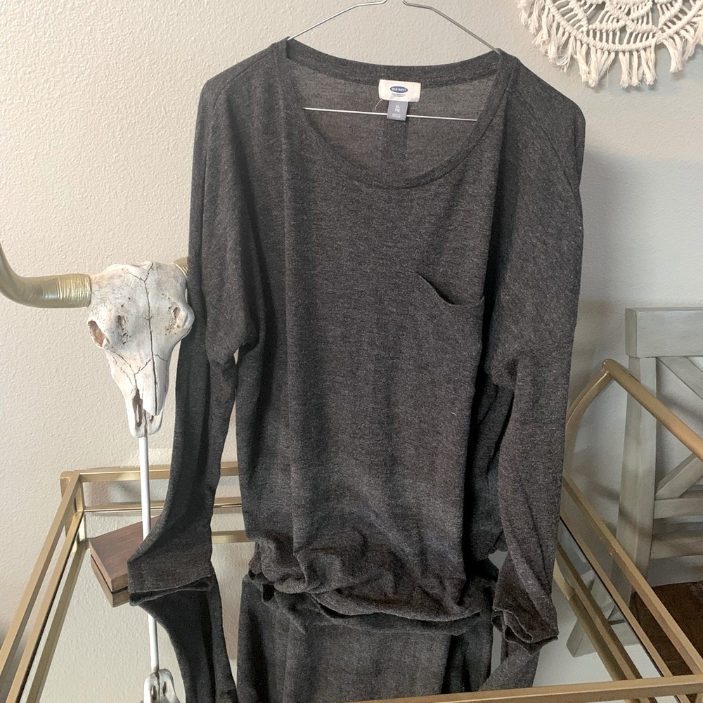 Gray, oversized pocket sweater, Old Navy size XL